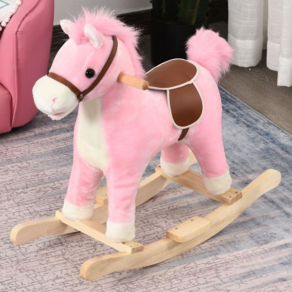 Rootz Children Rocking Horse - Pinkki - Pehmo, Puu, Teräs - 25,59 cm x 12,79 cm x 24,01 cm