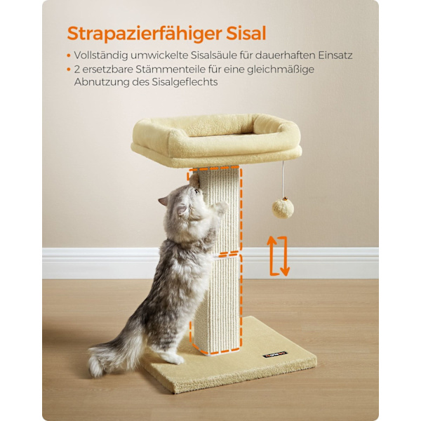 Rootz Cat skrapstolpe - Kitty Scratcher - Sisalstolpe - Skyddar möbler - 60cm x 30cm x 40cm