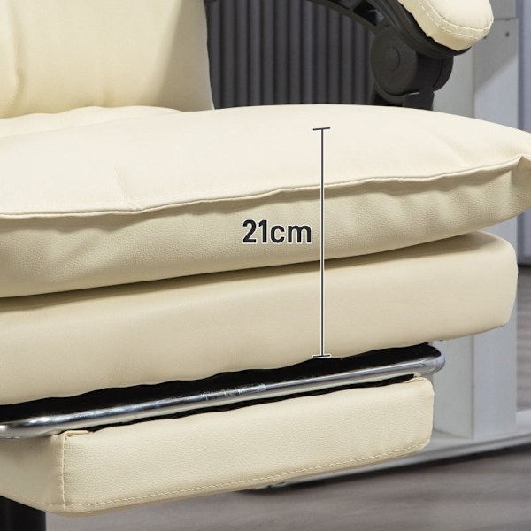 Rootz Ergonomic Office Chair - Datorstol - Snurrstol - Fuskläder - Justerbar höjd - Beige - 66cm x 72cm x 130cm