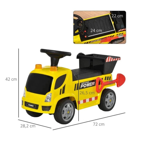 Rootz-lastenauto - Liukuvaunu - Push-on -auto - Keltainen - 72 x 28,2 x 42 cm