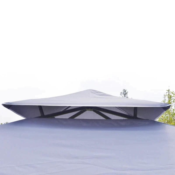 Rootz Gazebo - Festtält med dubbelt tak - Marquee Gazebo - Metall - Polyester - Grå - 3,45 x 3,45 x 2,68 m