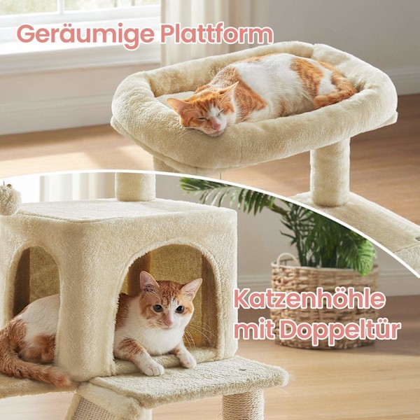 Rootz Cat Scratching Post - Cat Tree - Scratch Tower - Sisal indpakket - 48 x 48 x 96 cm