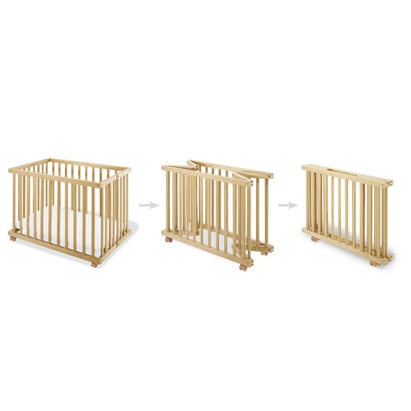 Rootz Playpen Levin - Baby Play Yard - Foldbar krybbe - Justerbare højder - 97 cm x 67 cm x 75 cm