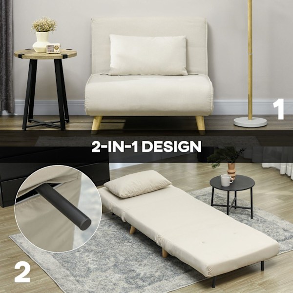 Rootz folding fåtöljbädd - Recliner - Velvet Sofa - Justerbart ryggstöd - Upp till 120 kg - 72 cm x 78 cm x 79 cm