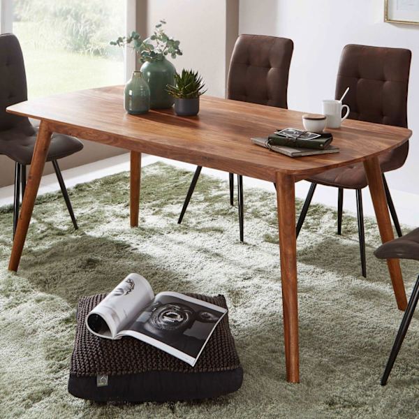 Rootz værelses spisebord træ 120x77x60 cm Sheesham massivt træbord - Designer køkkenbord træ - Massivt træbord Rustikt - Spisebord Massivt ægte træ Mo