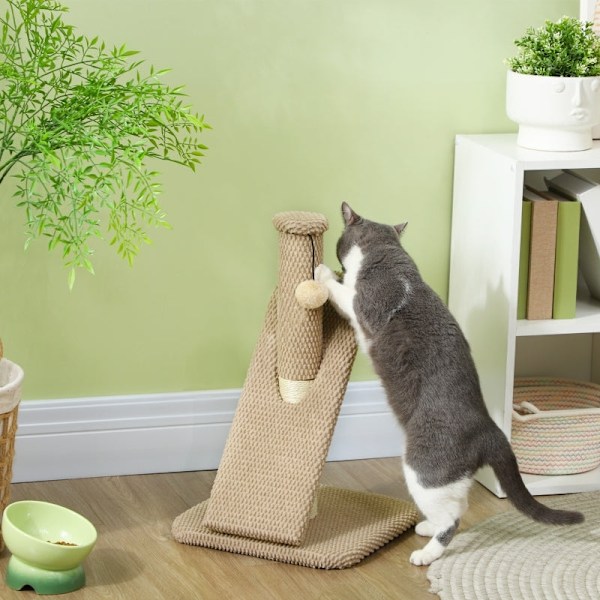Rootz Cat skrapstolpe - Kloskrapa - Sisalstolpe - Skyddar möbler - 33x33x54cm - Högkvalitativ spånskiva med lekkula