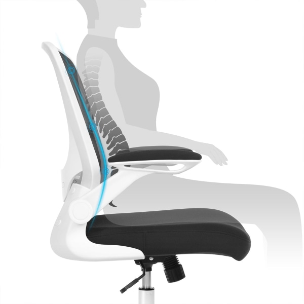 Rootz Mesh Kontorsstol - Ergonomisk stol - Vridstol - Justerbar vippmekanism - Motståndsjustering - Svart - Plast, Skum, Nylon, Stål - 66cm x 60cm x (