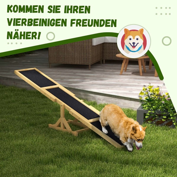 Rootz Dog Rocker - Agility Trainer - Dog Bouncer - Not -Slip Surface - 180 cm x 30 cm x 30 cm - Holder op til 50 kg