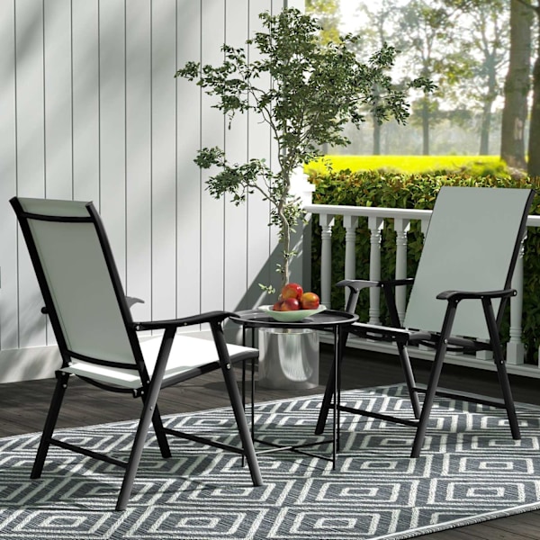 Rootz Round Garden Bord - Terrassebord - Foldbart udendørs bord - Holdbart stål - Ø46cm x 50 cm