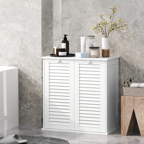 Rootz Washing Cabinet - Vaskeri -arrangør - Sorteringsenhed - Stilfuld og holdbar MDF - 70 x 38 x 73 cm - Hvid
