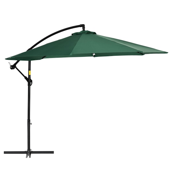 Rootz cantilever parasol - hexagonal paraply - 360 ° roterende solskygge - UV -beskyttelse - Ø290 cm x 240 cm - Grøn