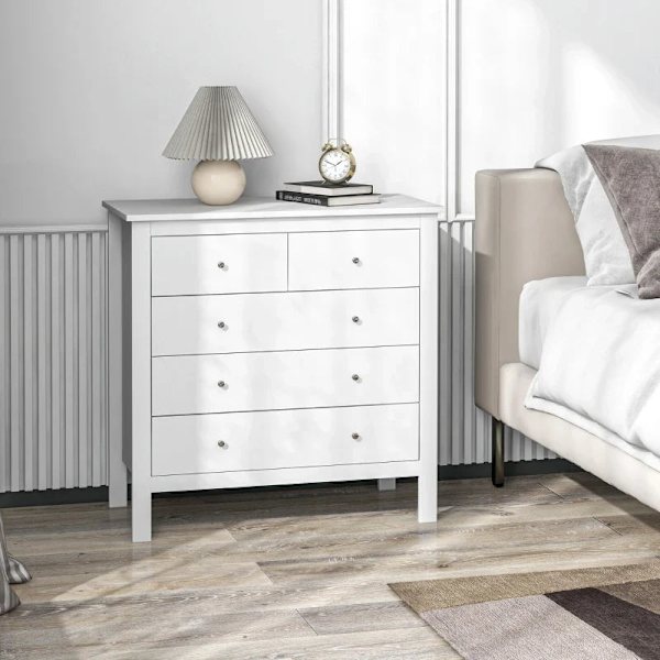 Rootz kommode - Skænk - Lydsvag åbning/lukning - Anti-tip - Spånplade - Hvid - 79 x 39,5 x 80,5 cm