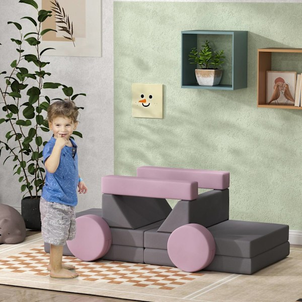 Rootz Modular Children's Sofa - Play Sofa - Building Blocks - Boost Creativity - 150 cm x 69 cm x 49 cm