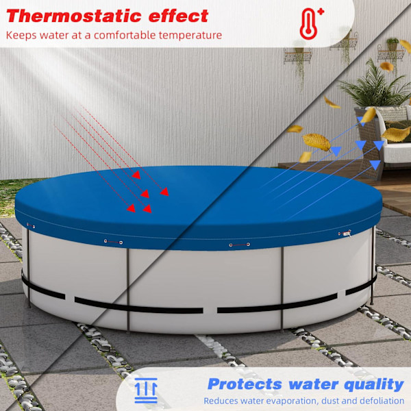 Rootz Pool Cover - Pool Protector - Swimming Pool Presenning - Pool Guard - Vandtæt skjold - Pool Barrier - Pool Safeguard - Blå - 17,7 x 14,6 x 2,3 t