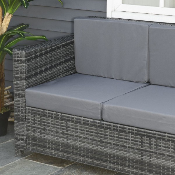 Rootz-sohva - 3-istuttava sohva - polyrottinki sohva - metalli -