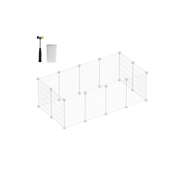 Rootz White Metal Grid Storage Organizer - Wire Grid Rack - Grid Panel Organizer - Hållbara ABS-plastkontakter - Mångsidig förvaringslösning - Enkel m