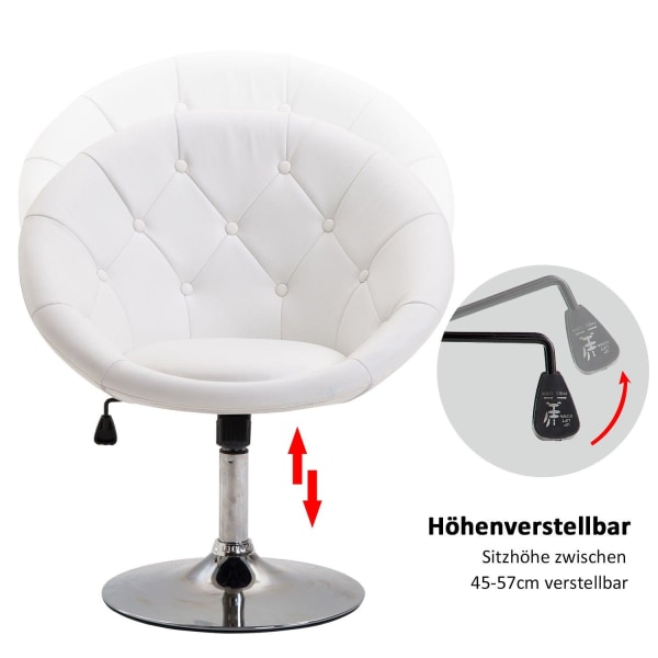 Rootz Swivel Chair - Vit - Stål, Svamp, PU - 26,77 cm x 23,22 cm x 31,49 cm