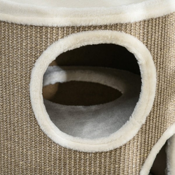 Rootz Cat Scratching Barrel - Kitty Condo - Cat Tree - Blødt plys - Sisal Rope - Sleep Cave - 38cm x 70cm - Brun