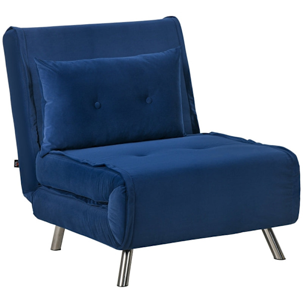 Rootz hvilestol - lænestol - Enkeltseng - Ultimativ komfort - Justerbart ryglæn - Fløjlsstof - 77 cm x 88 cm x 83 cm (stol) - 191 cm x 77 cm x 27 cm (