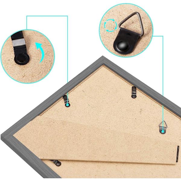 Rootz Premium billedrammer - Fotorammer - Displayrammer - Holdbar E1 MDF - Alsidig væg- og hyldemontering - Beskyttende plexiglas - Flere størrelser f