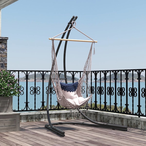 Rootz Hanging Chair C -Shape Metal Stand - Hornstick Frame - Hanging Restoring Frame - Stabilitet - 154 cm x 134 cm x 221cm