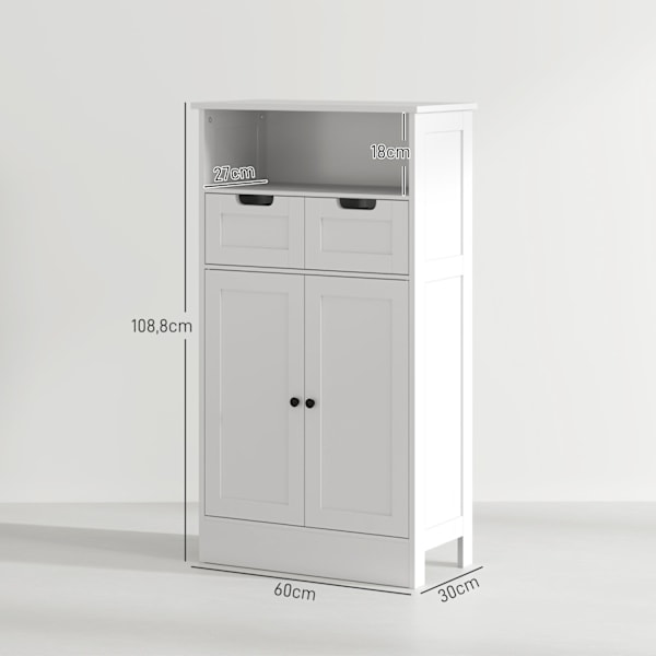 Rootz badeværelse skab - opbevaringsenhed - arrangør - justerbar hylde - 60 x 30 x 109 cm