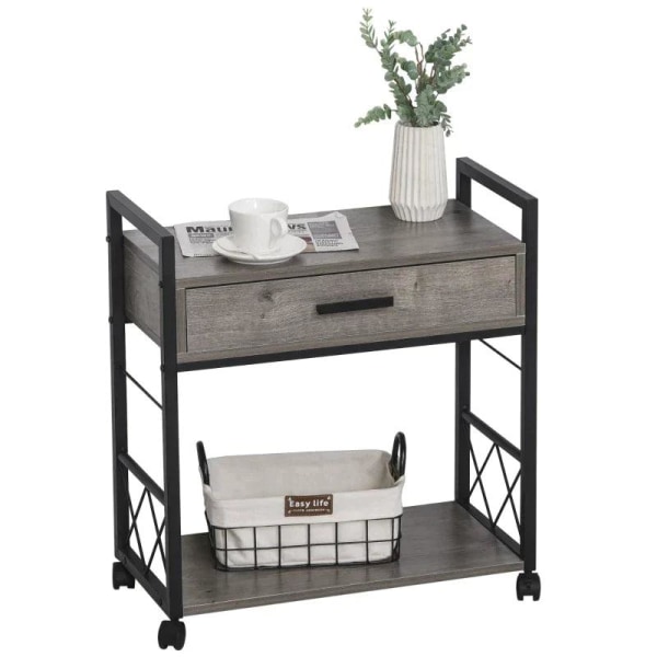 Rootz Sidebord - Sidevognsbord - Serveringsvogn - Køkkenvogn - Køkkenvognsbord - Sofabord - 60 x 30 x 65 cm