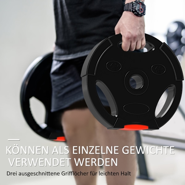 Rootz 4 Pack Weight Plate Set - Gym & Home Training - Strength Building - Ergonomiska handtag - 30x5,5 cm, 27x4,5 cm, Ø2,5 cm hål - Svart
