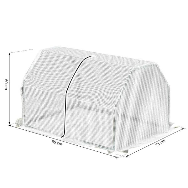 Rootz Mini Greenhouse - Väderbeständig - Lätt att bära - Polytunnel Grön - 99cm x 71cm x 60cm