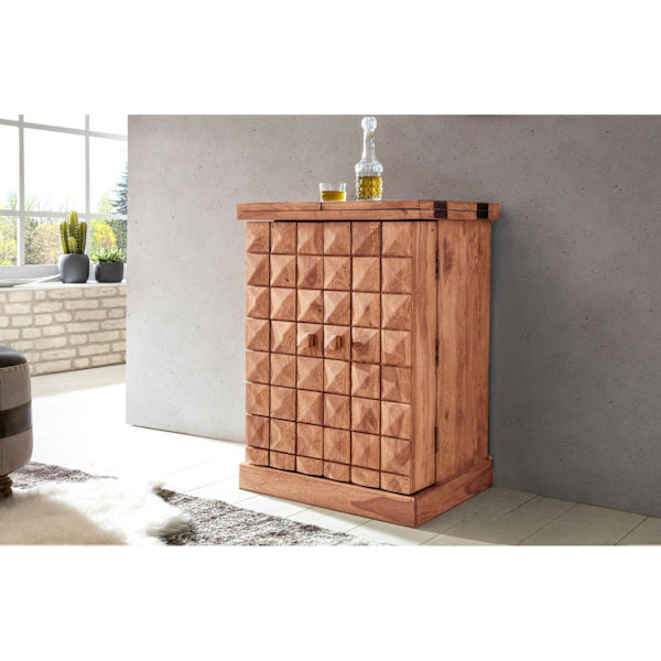 Rootz Home Bar - Taitettava baari - Vitriinikaappi - Viinivarasto - Juomasäilytys - Massiivipuinen akaasia - Country Style - Baarikaappi