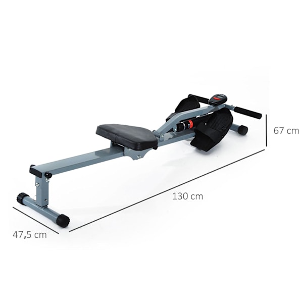 Rootz Romaskine - Grå, Sort - Stål, PVC - 51,18 cm x 18,7 cm x 26,38 cm
