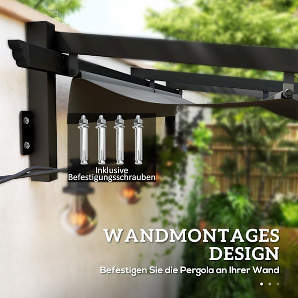 Rootz 3x3m Gazebo Pergola - Windproect Patio Canopy - Justerbart tak - UV -skydd - 297 cm x 297 cm x 200/230 cm - Grå