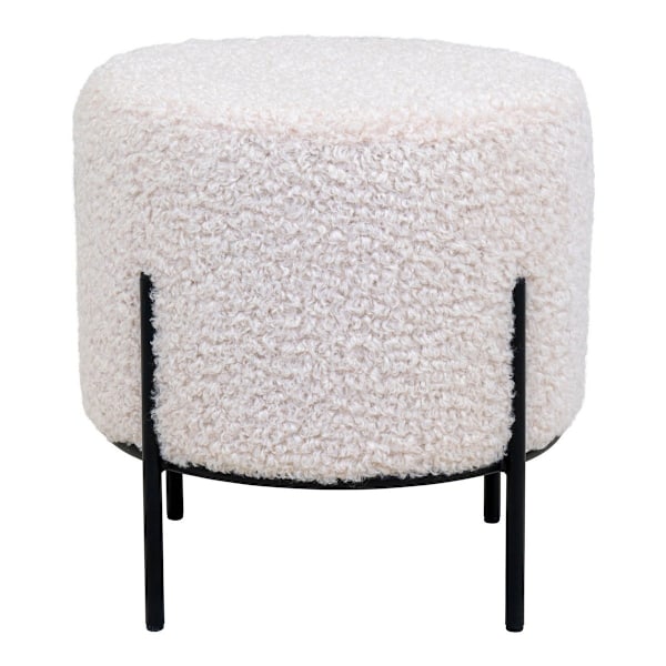 Rootz Alford Pouf - Ottoman - Footrest - Mysiga sittplatser - 35,5 cm x 37 cm - Artificial Lambskin - Modern stil