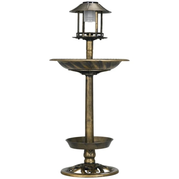 Rootz Fågelbad - Fågelhus - Matskål - Markspikar - Väderbeständig - 2 skålar - Vintage Design - Plast - Brons - 50 X 50 X 110 Cm