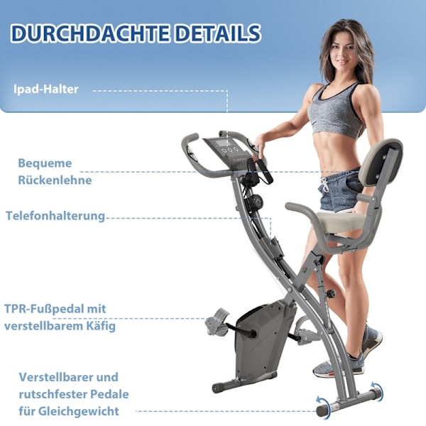 Rootz-kuntopyörä - Pyöräilypyörä - Sisäpyörä - LCD-näyttö - Säädettävä vastus - Tukeva teräsrunko - 97L x 51W x 115K cm