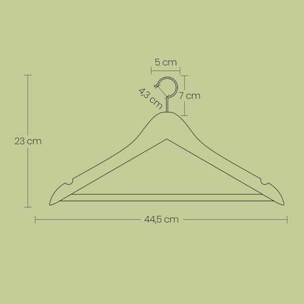Rootz Wood Hanger 20s Set - Clothes Hanger - Garment Hanger - Effektiv assistent - 44,5 cm x 23 cm x 1,2 cm