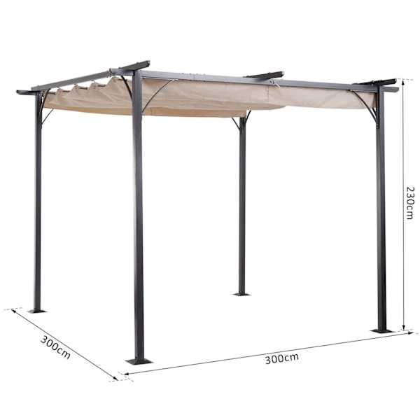 Rootz Convertible Pavilion - Svart, Beige - Metall, Polyester - 118,11 cm x 118,11 cm x 90,55 cm