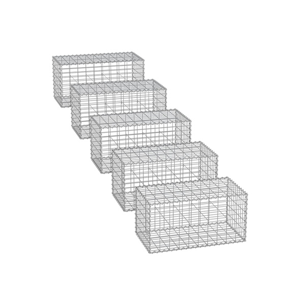 Rootz Silver Gabion Kit - Metallnät - Galvaniserat stål - Enkel montering - 100cm x 50cm x 50cm