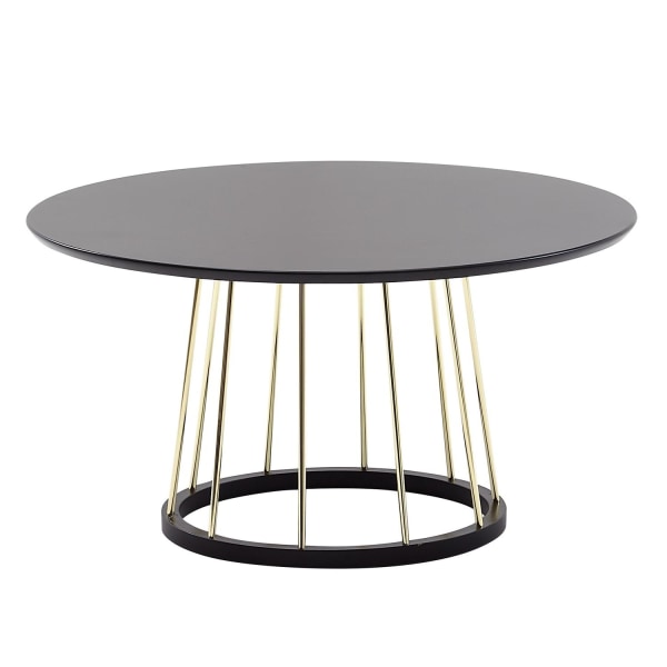 Rootz soffbord runt 80x80x42 cm svart guld soffbord metall modernt - Runt vardagsrumsbord Salongbord - Stort vardagsrumsbord - Soffbord loungebord