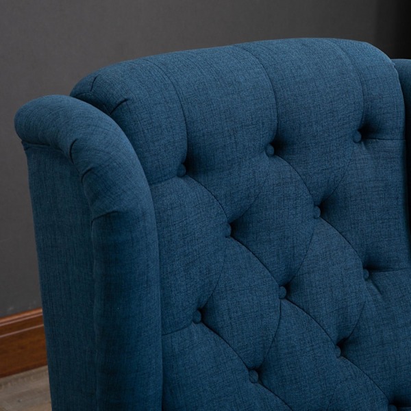 Rootz elegant vingstol - fåtölj - accentstol - hög komfort - 74 cm x 86 cm x 102 cm - blå
