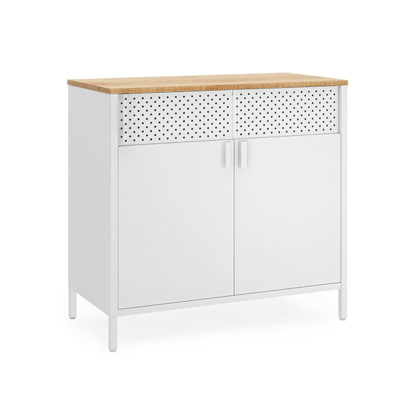 Rootz Opbevaringsskab - Hvidt Skab - Spånpladestål - Rummelig opbevaring - Robust konstruktion - Nem montering - 40cm x 80cm x 76cm