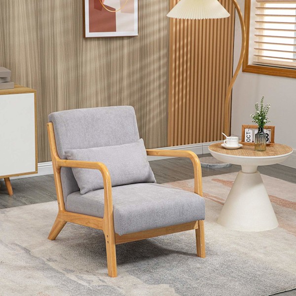 Rootz Elegant Lounge Chair - fåtölj - avslappningsstol - Maximal komfort - 61L x 78W x 76H cm