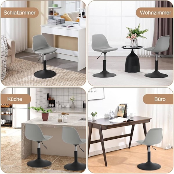 Rootz Barpall - Kökspall - PU Mini Soffstol - Stålstomme - Justerbar höjd - Vintage Style - 41cm x 61-73cm x 39cm