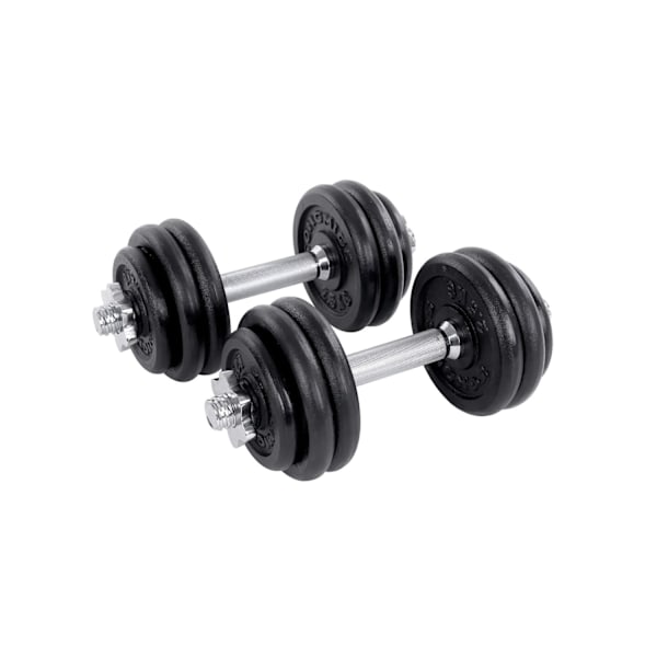 Rootz 30 kg justerbart håndvægtssæt - Hjemmegymnastikudstyr - Vægtløftningssæt - Tilpasset træning - Kompakt design - 35 cm x 30 mm