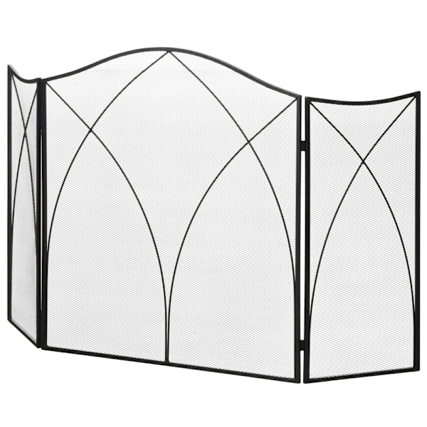 Rootz Pejsebeskyttelsesgitter - Ildvagt - Brandskærm - Metalkonstruktion - Foldbare paneler - Pulverlakering - 126cm x 76cm x 2cm