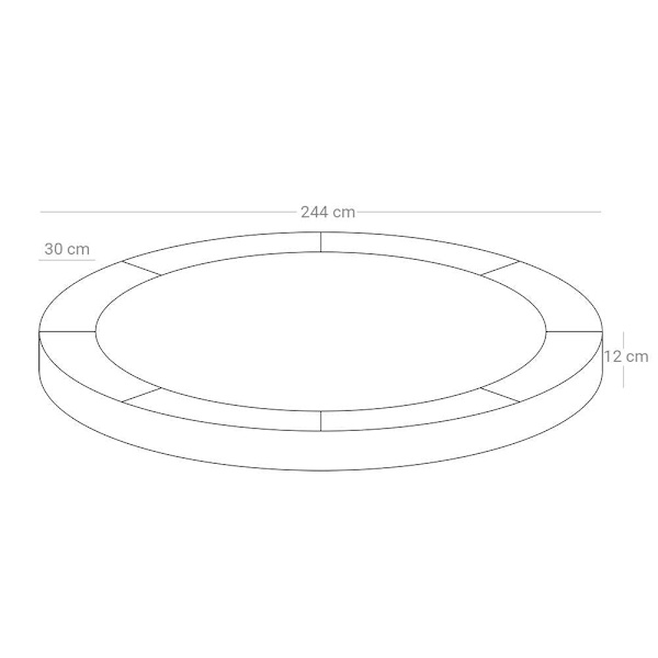 Rootz Trampolinfälgskydd - Kantskydd - Trampolinkantskydd - Trampolinskydd - Trampolinstoppning - Trampolinramskydd - Blå - 244 cm