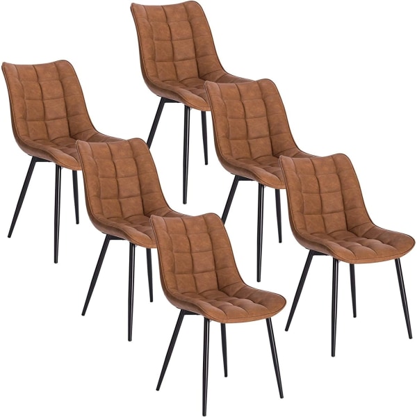 Rootz spisestuestolesæt - Stilfulde siddepladser - Komfortable stole - Kunstlæder - Ergonomisk design - Holdbart metalstel - 46 cm x 40,5 cm x 85,5 cm