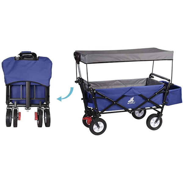 Rootz hopfällbar handkärra - Bruksvagn - Trädgårdsvagn - Hållbar konstruktion - Kraftig lastkapacitet - Enkel förvaring - 120 cm x 51 cm x 93 cm