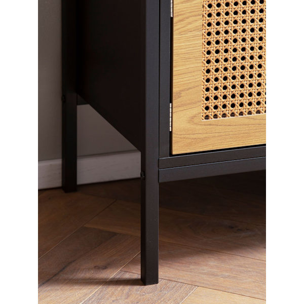 Rootz Lowboard tv-skab - 110 cm tv-stativ - Mediekonsol - Wienerfletdesign - Rummelig opbevaring - Kabelstyring - Holdbar konstruktion - 110 cm x 40 c