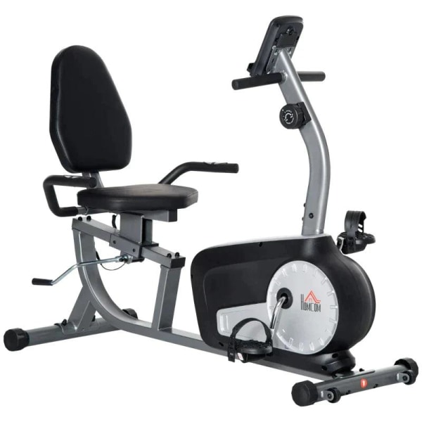 Rootz Bike Trainer - Motionscykel - Fitnesscykel - LCD-skærm - Med 8-niveaus modstand - Stål - Grå + Sort + Sølv - 122-137 x 62 x 103 cm